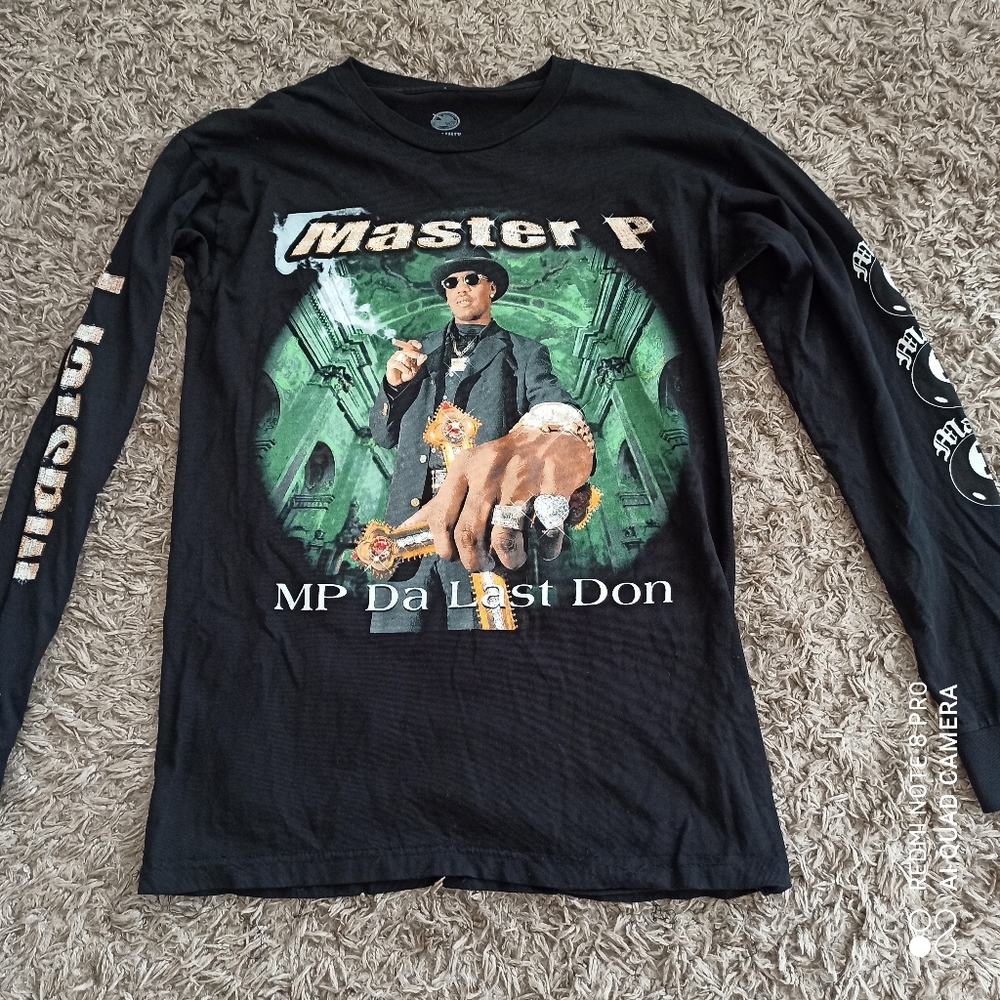 Master p long leave black t shirt